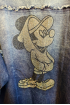 Džínsový kabátik s kapucňou a Mickey Mouse motívom - tmavý